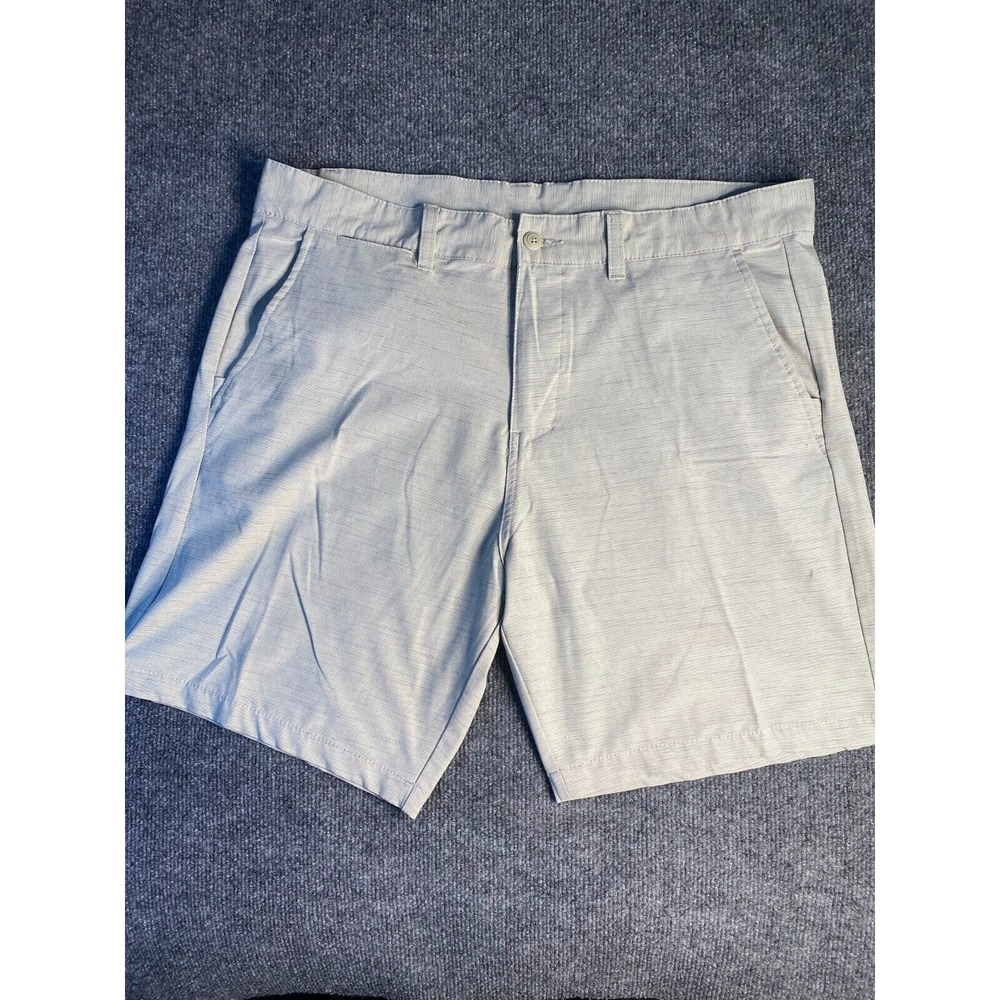 Burnside Chino Shorts Men's 36 Beige Solid Regular‎ Fit Slash Pockets Black Tab